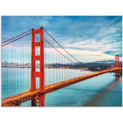 4059745772532 - Wandbild ARTLAND Golden Gate Bridge Bilder Gr B H 80 cm x 60 cm Alu-Dibond-Druck Brücken 1 St blau Bild Poster Bilder als Alubild Leinwandbild Wandaufkleber oder in versch Größen