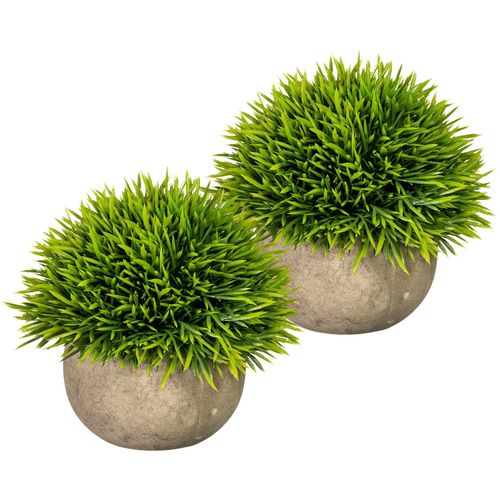 4064118841197 - Kunstpflanze MY HOME Christin Kunstpflanzen Gr B H 12 cm x 12 cm 2 St grün Künstliche Zimmerpflanze Zimmerpflanzen Gras im Paperpot 2er Set