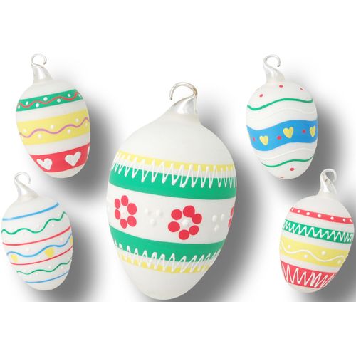 0024762546538 - Osterei KREBS GLAS LAUSCHA Dekofiguren Gr Ø bunt (weiß grün gelb rot blau) Osterei Deko-Objekte Dekofiguren mit bunter Dekoration