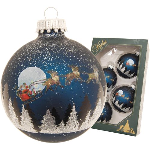 0024762200256 - Weihnachtsbaumkugel KREBS GLAS LAUSCHA Spirit of Christmas 7 cm Weihnachtsbaumkugeln blau (dunkelblau) Weihnachtskugeln Weihnachtsdeko Christbaumschmuck Christbaumkugeln aus Glas