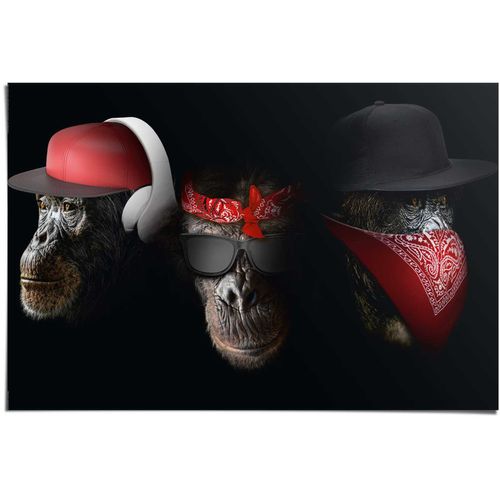 8714597623314 - Poster REINDERS Höre Sehen Sage nichts rot (farbe bild(er) rot) B915cm H61cm T01cm Papier Bilder