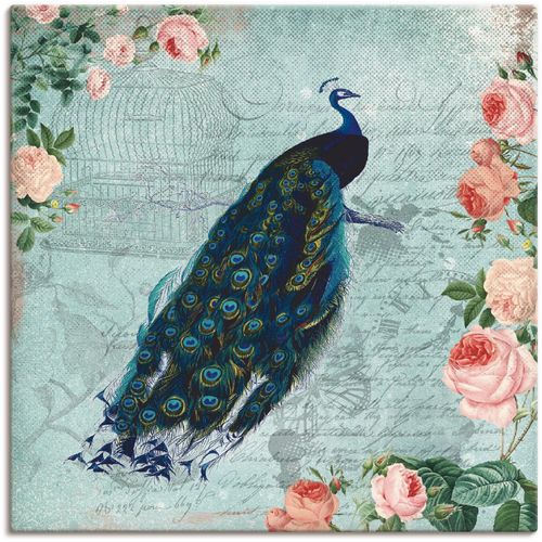 4059745435697 - Wandbild ARTLAND Vintage Rosen und Pfau Illustration Bilder Gr B H 40 cm x 40 cm Leinwandbild Vögel 1 St blau Bild Kunstdruck Poster Bilder als Alubild Leinwandbild Wandaufkleber oder in versch Größen 4059745435697 - Wandbild ARTLAND Vintage Rosen und Pfau Illustration Bilder Gr B H 40 cm x 40 cm Leinwandbild Vögel 1 St blau Bild Kunstdruck Poster Bilder als Alubild Leinwandbild Wandaufkleber oder in versch Größen