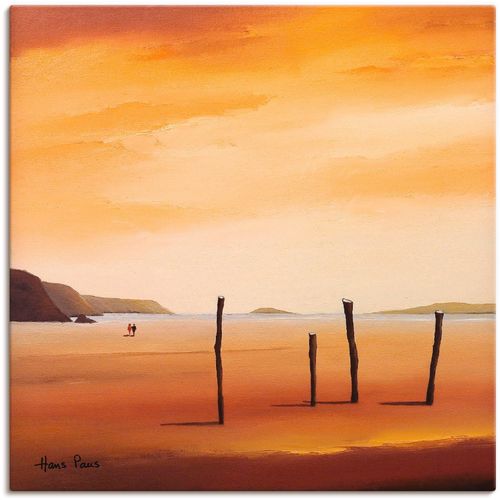 4055327429160 - Wandbild ARTLAND Abend II Bilder Gr B H 70 cm x 70 cm Leinwandbild Strand 1 St orange Bild Kunstdruck Kunstdrucke Bilder als Leinwandbild Wandaufkleber oder Poster in versch Größen