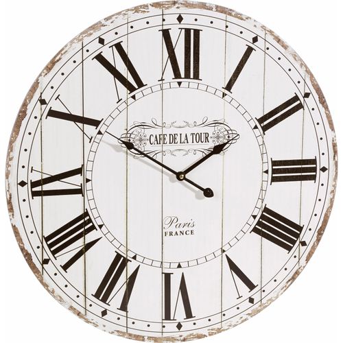 4250965945205 - Wanduhr HOME AFFAIRE Cafe de la tour weiß B60cm H60cm T45cm Wanduhren Geschenkartikel römische Ziffern rund Ø 60 cm Vintage-Look 4250965945205 - Wanduhr HOME AFFAIRE Cafe de la tour weiß B60cm H60cm T45cm Wanduhren Geschenkartikel römische Ziffern rund Ø 60 cm Vintage-Look