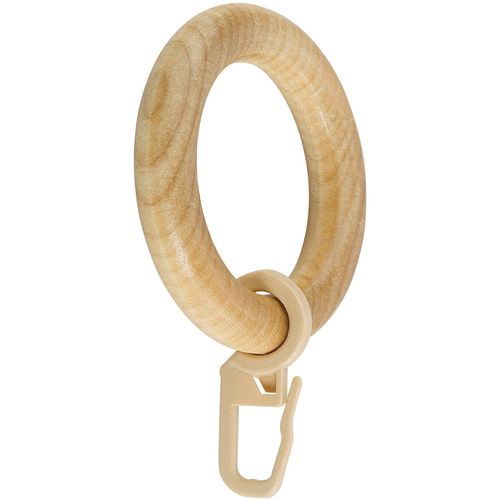 9002777124560 - Gardinenring GARESA Holzring mit Haken Gardinenbefestigungen Gr 20 St braun (eichefarben natur) Gardinenringe für Durchmesser bis 28mm einfache Montage