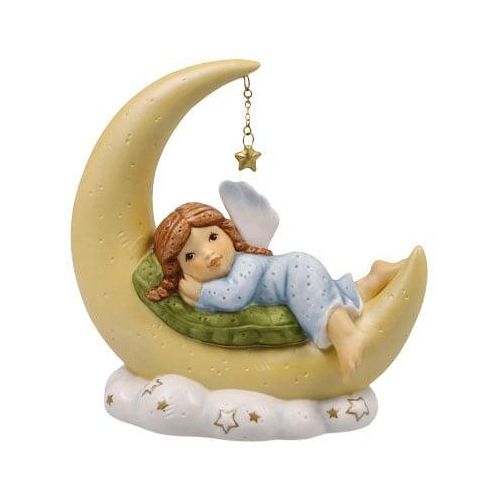 4005169362897 - Engelfigur GOEBEL Schutzengel - Kuschelige Mondnacht Weihnachtsdeko Höhe ca 11 cm Dekofiguren Gr B H T 55 cm x 11 cm x 11 cm bunt Weihnachtsengel Weihnachtsfiguren Sammlerfigur Weihnachtsfigur Dekofigur aus Biskuitporzellan