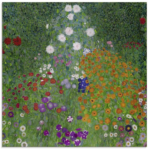 4059745750462 - Glasbild ARTLAND Bauerngarten 1905-07 Bilder Gr B H 40 cm x 40 cm Glasbild Blumenwiese quadratisch 1 St grün Bild Glasbild Glasbilder Bilder in verschiedenen Größen