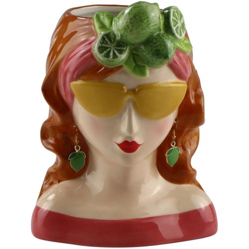 4056422143142 - Dekovase AM DESIGN Verspielte Vase aus Dolomit rot B118cm H185cm Dolomit Vasen mit fruchtigem Design