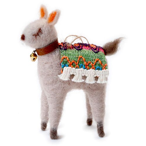 4061752081804 - Weihnachtsfigur CHRISTMAS GOODS BY INGE Lama Weihnachtsdeko Dekofiguren Gr B H T 7 cm x 11 cm x 4 cm bunt (grau grün bunt) Weihnachtsengel Weihnachtsfiguren Dekofiguren Höhe ca 11 cm