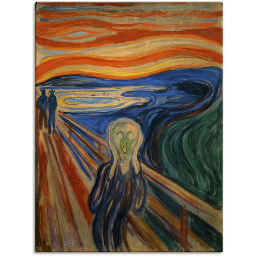 4059745451536 - Wandbild ARTLAND Der Schrei 1893 Bilder Gr B H 60 cm x 80 cm Leinwandbild Mann 1 St rot Bild Poster Bilder als Alubild Leinwandbild Wandaufkleber oder in versch Größen