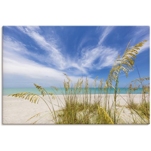 4062144614068 - Wandbild ARTLAND Himmlische Stille am Strand Bilder Gr B H 120 cm x 80 cm Leinwandbild Strandbilder Querformat 1 St beige (naturfarben) Kunstdrucke als Alubild Leinwandbild Wandaufkleber oder Poster in versch Größen