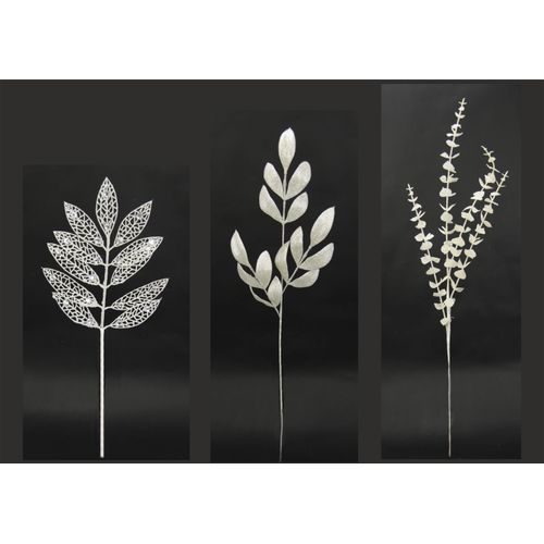 4019844760359 - Winterliche Kunstpflanze Kunstzweig Dekozweig aus Kunststoff Skelettblatt Blattzweig und Eukalyptus IGEA Höhe 70 cm mit Glitzer und Dekosteinen 3er Set Weihnachtsdeko weiß 4019844760359 - Winterliche Kunstpflanze Kunstzweig Dekozweig aus Kunststoff Skelettblatt Blattzweig und Eukalyptus IGEA Höhe 70 cm mit Glitzer und Dekosteinen 3er Set Weihnachtsdeko weiß