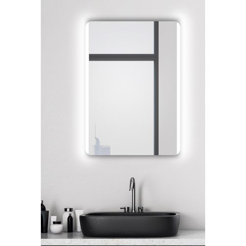 4250312108055 - Chic Badspiegel 50 x70 cm - Badezimmerspiegel mit led Beleuchtung in neutralwei� � Spiegel mit An-Aus Taster am Rahmen - Talos