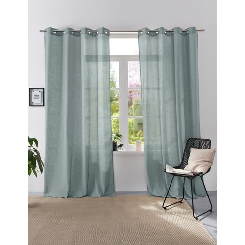 4068222481850 - Vorhang Linsdorf Gr 1 grün (grün mint) B140cm H160cm Polyester HOME AFFAIRE COLLECTION Gardinen Leinenstruktur halbtransparent 4068222481850 - Vorhang Linsdorf Gr 1 grün (grün mint) B140cm H160cm Polyester HOME AFFAIRE COLLECTION Gardinen Leinenstruktur halbtransparent