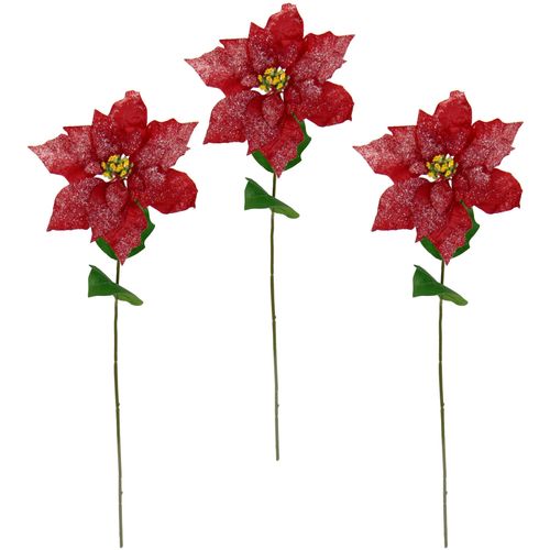 4019844776695 - Winterliche Kunstpflanze IGEA Kunstblume künstliche Poinsettiablume Weihnachtsdeko rot H73cm Ø20cm Polyester Kunstpflanzen mit Glitter Christstern Weihnachtsstern 3er Set 4019844776695 - Winterliche Kunstpflanze IGEA Kunstblume künstliche Poinsettiablume Weihnachtsdeko rot H73cm Ø20cm Polyester Kunstpflanzen mit Glitter Christstern Weihnachtsstern 3er Set