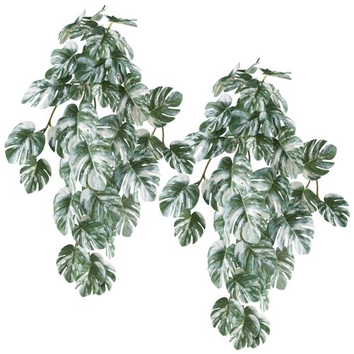 4064118242550 - Kunstranke CREATIV GREEN Hängepflanze Splitphilodendron variegata grün (grünweiß) H48cm Kunststoff Kunstpflanzen mit naturgetreuem Blattwerk 4064118242550 - Kunstranke CREATIV GREEN Hängepflanze Splitphilodendron variegata grün (grünweiß) H48cm Kunststoff Kunstpflanzen mit naturgetreuem Blattwerk
