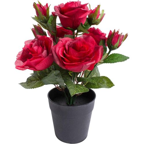 8505451849038 - Kunstblume BOTANIC-HAUS Rosenbusch rot B20cm H27cm T20cm Ø20cm Kunststoff Kunstpflanzen 8505451849038 - Kunstblume BOTANIC-HAUS Rosenbusch rot B20cm H27cm T20cm Ø20cm Kunststoff Kunstpflanzen
