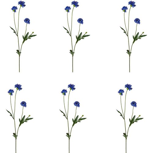 4064118895732 - Kunstblume CREATIV GREEN Kornblume Kunstpflanzen Gr B H 10 cm x 59 cm 6 St blau Kunst-Blumen im 6er Set