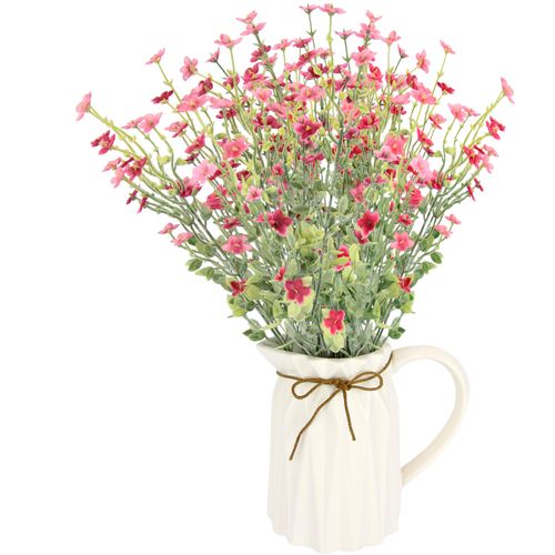 4019844774745 - Kunstblume IGEA Blütenbusch rosa B35cm H43cm Polyester Kunststoff Keramik Bast Kunstpflanzen Im Keramik-Krug mit Schleife 4019844774745 - Kunstblume IGEA Blütenbusch rosa B35cm H43cm Polyester Kunststoff Keramik Bast Kunstpflanzen Im Keramik-Krug mit Schleife