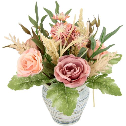 4019844803797 - Kunstblume IGEA Gesteck Rosen im Topf lila (mauve) B26cm H24cm L26cm Polyester Kunstpflanzen 4019844803797 - Kunstblume IGEA Gesteck Rosen im Topf lila (mauve) B26cm H24cm L26cm Polyester Kunstpflanzen