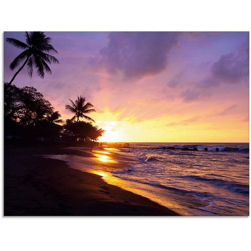 4059745637633 - Glasbild ARTLAND Tropischer Strand Bilder Gr B H 80 cm x 60 cm Glasbild Sonnenaufgang & -untergang 1 St lila Glasbilder in verschiedenen Größen 4059745637633 - Glasbild ARTLAND Tropischer Strand Bilder Gr B H 80 cm x 60 cm Glasbild Sonnenaufgang & -untergang 1 St lila Glasbilder in verschiedenen Größen