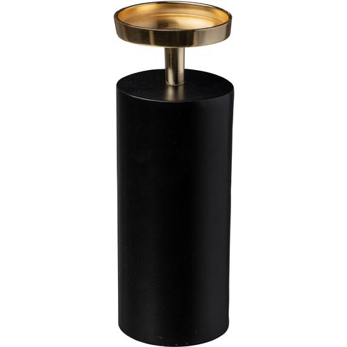 4064118178415 - Kerzenhalter Stumpenkerzenhalter Azlynn gold (schwarz goldfarben) H26cm Ø9cm Aluminium Kerzenhalter aus Aluminium mit goldfarbenen Akzenten 4064118178415 - Kerzenhalter Stumpenkerzenhalter Azlynn gold (schwarz goldfarben) H26cm Ø9cm Aluminium Kerzenhalter aus Aluminium mit goldfarbenen Akzenten