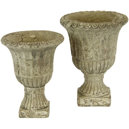 4019844678548 - Übertopf IGEA Antik-Betonpokal grau B13cm H17cm T13cm Beton Pflanzgefäße