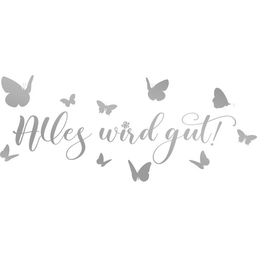 4067437735420 - Wandtattoo HOME AFFAIRE Alles wird gut - Schmetterlinge Wandtattoos Gr B H 60 cm x 25 cm silberfarben (silber) Wandtattoos und Wandsticker Wandaufkleber selbstklebend rückstandslos abziehbar 4067437735420 - Wandtattoo HOME AFFAIRE Alles wird gut - Schmetterlinge Wandtattoos Gr B H 60 cm x 25 cm silberfarben (silber) Wandtattoos und Wandsticker Wandaufkleber selbstklebend rückstandslos abziehbar