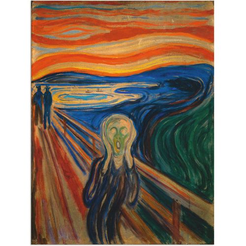 4059745451499 - Wandbild ARTLAND Der Schrei 1893 Bilder Gr B H 60 cm x 80 cm Alu-Dibond-Druck Mann 1 St rot Bild Poster Bilder als Alubild Leinwandbild Wandaufkleber oder in versch Größen