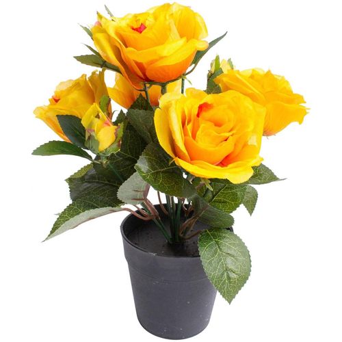 8505451849021 - Kunstblume BOTANIC-HAUS Rosenbusch gelb B20cm H27cm T20cm Ø20cm Kunststoff Kunstpflanzen 8505451849021 - Kunstblume BOTANIC-HAUS Rosenbusch gelb B20cm H27cm T20cm Ø20cm Kunststoff Kunstpflanzen