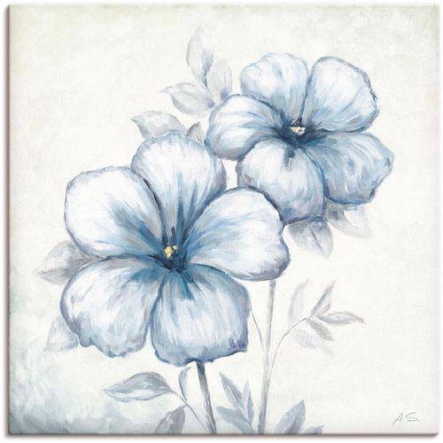 4055327139854 - Wandbild ARTLAND Blauer Mohn Bilder Gr B H 50 cm x 50 cm Leinwandbild Blumen 1 St weiß Bild Metallbild Metallbilder Bilder als Alubild Leinwandbild Wandaufkleber oder Poster in versch Größen
