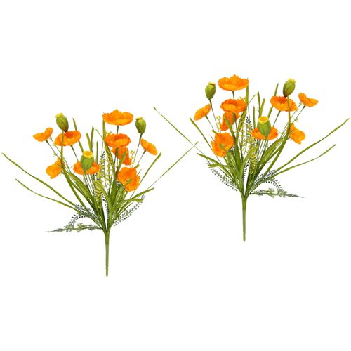 4019844788889 - Kunstblume MY HOME Mohnblumen orange B24cm H47cm L24cm Obermaterial 90% Polyester 10% Kunststoff Kunstpflanzen 2er Set