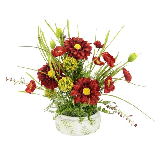 4019844802097 - Kunstblume IGEA Blumenarrangement aus Gerbera und Mohnblumen in Schale aus Keramik rot B36cm H38cm L36cm Polyester Kunstpflanzen Dekoblumen Blumenstrauß Seidenblumen Tischdeko Hochzeitsdeko 4019844802097 - Kunstblume IGEA Blumenarrangement aus Gerbera und Mohnblumen in Schale aus Keramik rot B36cm H38cm L36cm Polyester Kunstpflanzen Dekoblumen Blumenstrauß Seidenblumen Tischdeko Hochzeitsdeko