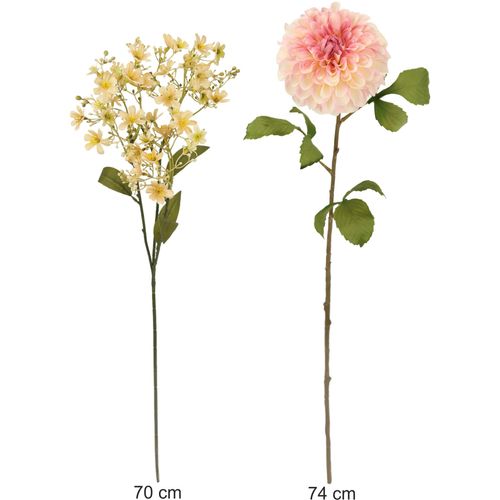 4019844816490 - Kunstblume IGEA Stielblumen-Sortiment Dahlie Blütenzweig rosa (hellrosa) B25cm H74cm L14cm Polyester Kunstpflanzen Zweig Seidenblume Einzelblume Herbstliche Künstliche Blumen Dekoblumen 4019844816490 - Kunstblume IGEA Stielblumen-Sortiment Dahlie Blütenzweig rosa (hellrosa) B25cm H74cm L14cm Polyester Kunstpflanzen Zweig Seidenblume Einzelblume Herbstliche Künstliche Blumen Dekoblumen
