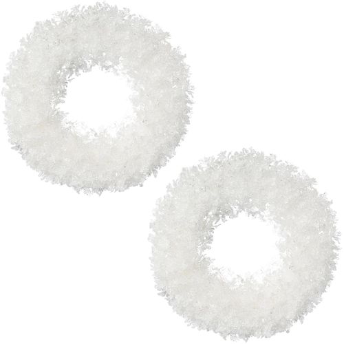 4064118883449 - Dekokranz CREATIV DECO Weihnachtsdeko weiß H24cm Ø24cm Kunststoff Dekokränze mit Frost-Optik Ø ca 24 cm 4064118883449 - Dekokranz CREATIV DECO Weihnachtsdeko weiß H24cm Ø24cm Kunststoff Dekokränze mit Frost-Optik Ø ca 24 cm