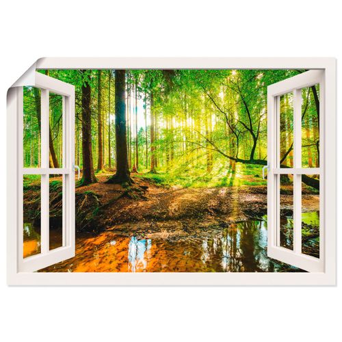 4058661278708 - Wandbild ARTLAND Fensterblick - Wald mit Bach Bilder Gr B H 130 cm x 90 cm Poster Wald Querformat 1 St weiß Bild Poster Bilder als Leinwandbild Wandaufkleber oder in versch Größen 4058661278708 - Wandbild ARTLAND Fensterblick - Wald mit Bach Bilder Gr B H 130 cm x 90 cm Poster Wald Querformat 1 St weiß Bild Poster Bilder als Leinwandbild Wandaufkleber oder in versch Größen