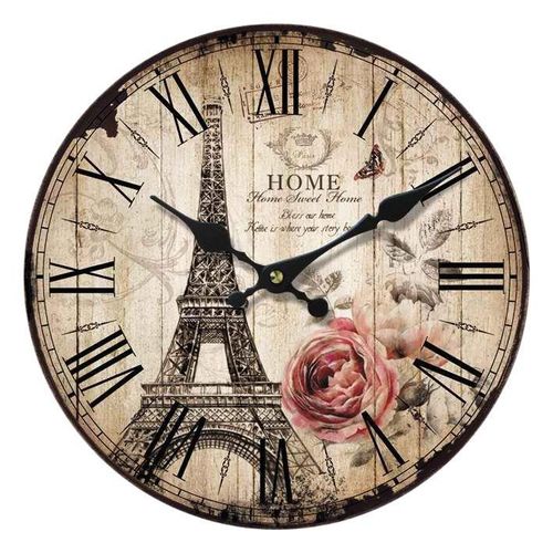 4250965945441 - Wanduhr HOME AFFAIRE Eiffelturm I Wanduhren Gr B H 4 cm x 338 cm bunt Wanduhren römische Ziffern 34 cm 4250965945441 - Wanduhr HOME AFFAIRE Eiffelturm I Wanduhren Gr B H 4 cm x 338 cm bunt Wanduhren römische Ziffern 34 cm