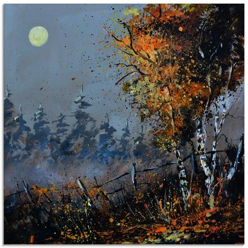 4058661161185 - Glasbild ARTLAND Im Wald Bilder Gr B H 50 cm x 50 cm Glasbild Wald quadratisch 1 St grau Bild Glasbild Glasbilder Bilder in verschiedenen Größen