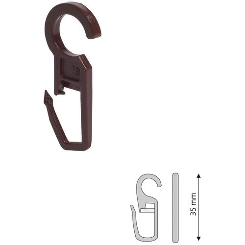 4016318002779 - Faltenclip LIEDECO braun (nussbaum) H35cm Ø1cm Kunststoff Gardinenbefestigungen Faltenlegehaken für Gardinenringe Öse 10 mm 4016318002779 - Faltenclip LIEDECO braun (nussbaum) H35cm Ø1cm Kunststoff Gardinenbefestigungen Faltenlegehaken für Gardinenringe Öse 10 mm