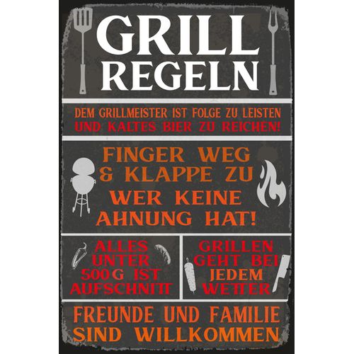 4067437045987 - Metallbild QUEENCE Grillregeln rot (farbe bild(er) rot) B20cm H30cm T003cm Blech Metall Bilder 20x30cm inkl Aufhängung Outdoor geeignet 4067437045987 - Metallbild QUEENCE Grillregeln rot (farbe bild(er) rot) B20cm H30cm T003cm Blech Metall Bilder 20x30cm inkl Aufhängung Outdoor geeignet