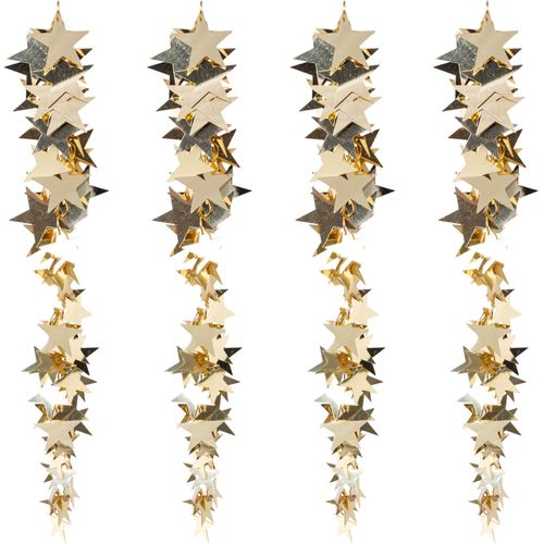 4064118970910 - Baumbehang CREATIV DECO Weihnachtsdeko Christbaumschmuck gold (goldfarben) B500cm H2200cm Kunststoff Dekohänger Weihnachtsbaumschmuck Weihnachtsanhänger Weihnachtsbaumklammer Weihnachtsbaumschleife Weihnachtsbaumspitze unzählige funkelnde Sterne