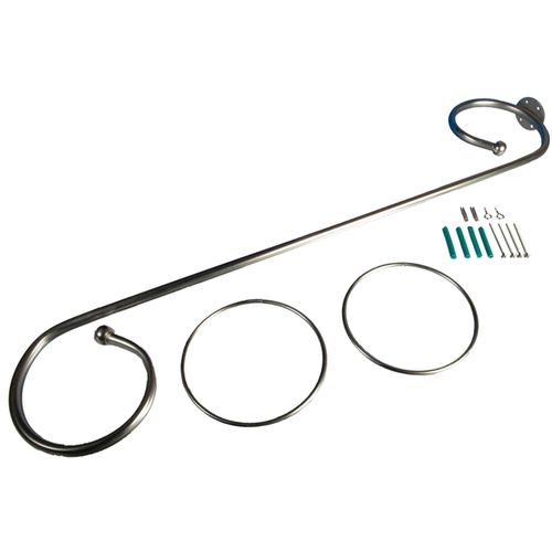 4016318195174 - Gardinenstange Baldachingarnitur Gardinenstangen Gr L 80 cm Ø 12 mm 1 läufig grau (chromfarben) Gardinenstangen Wandmontage 4016318195174 - Gardinenstange Baldachingarnitur Gardinenstangen Gr L 80 cm Ø 12 mm 1 läufig grau (chromfarben) Gardinenstangen Wandmontage