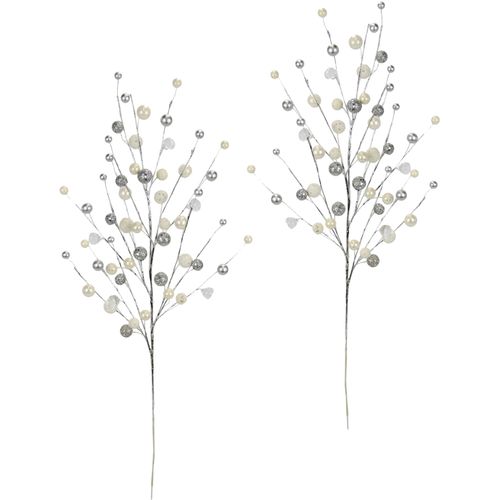 4019844791865 - Kunstblume IGEA Dekozweig Kunstpflanzen Gr B H L 14 cm x 74 cm x 4 cm 2 St silberfarben Weitere Weihnachtsdeko 2er Set 4019844791865 - Kunstblume IGEA Dekozweig Kunstpflanzen Gr B H L 14 cm x 74 cm x 4 cm 2 St silberfarben Weitere Weihnachtsdeko 2er Set