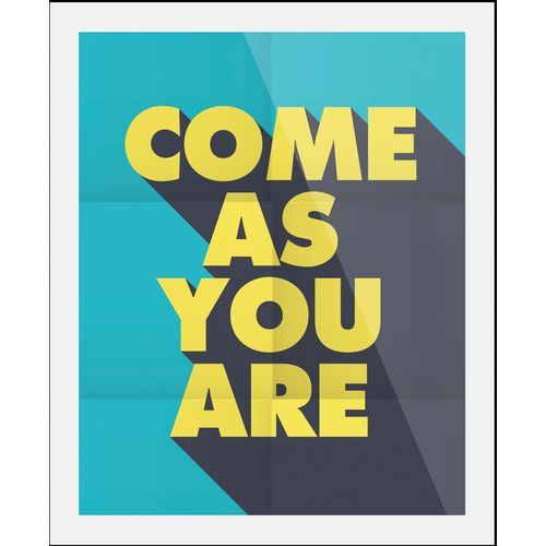 4067437346657 - Bild QUEENCE Come as you are gelb (farbe rahmen schwarz farbe bild(er) gelb) B50cm H70cm Acrylglas Papier Holz Bilder gerahmt