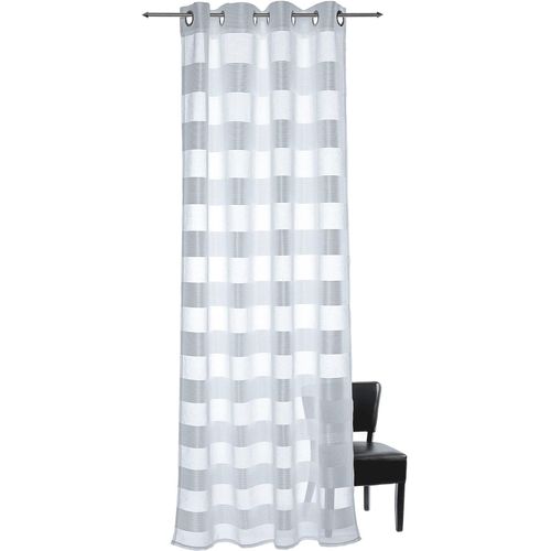 4015161089951 - Vorhang DECOLIFE Ella Gr 1 weiß B135cm H245cm Voile Polyester Gardinen HxB 245x135 Ösen-Vorhang mit Querstreifen 4015161089951 - Vorhang DECOLIFE Ella Gr 1 weiß B135cm H245cm Voile Polyester Gardinen HxB 245x135 Ösen-Vorhang mit Querstreifen