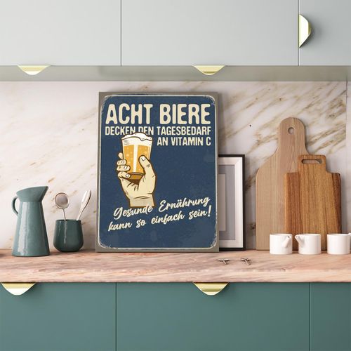 4067437731927 - Metallbild QUEENCE Acht Biere Spruch Stahlschild Blechschild blau (farbe bild(er) blau) B20cm H30cm T02cm Blech Metall Bilder 20x30x02cm - mit 4 Lochbohrung 4067437731927 - Metallbild QUEENCE Acht Biere Spruch Stahlschild Blechschild blau (farbe bild(er) blau) B20cm H30cm T02cm Blech Metall Bilder 20x30x02cm - mit 4 Lochbohrung