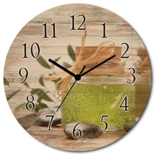 4062144962145 - Wanduhr ARTLAND Grünes Badesalz und flüssige Seife weiß B30cm H30cm T06cm Wanduhren wahlweise mit Quarz- oder Funkuhrwerk lautlos ohne Tickgeräusche 4062144962145 - Wanduhr ARTLAND Grünes Badesalz und flüssige Seife weiß B30cm H30cm T06cm Wanduhren wahlweise mit Quarz- oder Funkuhrwerk lautlos ohne Tickgeräusche