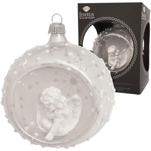0024762243710 - Christbaumschmuck KREBS GLAS LAUSCHA Reflexkugel mit weißem Engel weiß B9cm H12cm T9cm Glas Weihnachtsbaumschmuck Christbaumschmuck aus Glas mundgeblasen handgefertigt Baumkugel 0024762243710 - Christbaumschmuck KREBS GLAS LAUSCHA Reflexkugel mit weißem Engel weiß B9cm H12cm T9cm Glas Weihnachtsbaumschmuck Christbaumschmuck aus Glas mundgeblasen handgefertigt Baumkugel