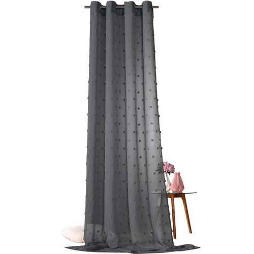 4005385836721 - Gardine WECKBRODT Julina Gr 1 schwarz B135cm H245cm Microfaser Polyester Gardinen Leinen-Optik transparent mit Pompoms Gardine Store 4005385836721 - Gardine WECKBRODT Julina Gr 1 schwarz B135cm H245cm Microfaser Polyester Gardinen Leinen-Optik transparent mit Pompoms Gardine Store