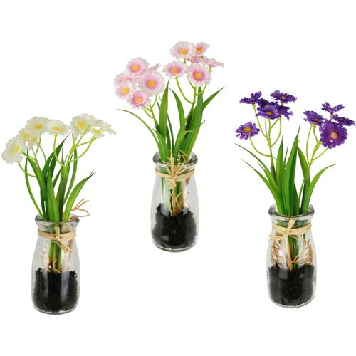 4019844807238 - Kunstblume IGEA Margeriten weiß B9cm H21cm L9cm Polyester Kunstpflanzen